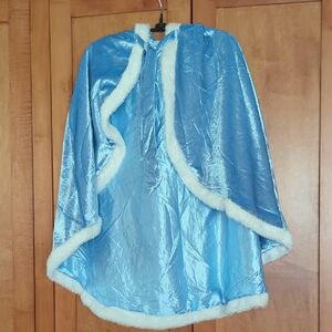 Blue Shimmer Cape with White Trim